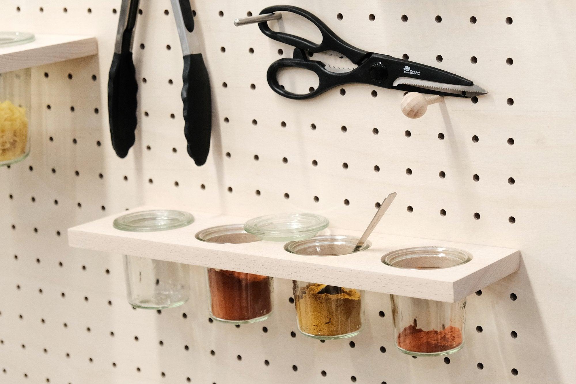 Porte bocaux - étagère pour épices et perles - accessoire pour Pegboard - Quark