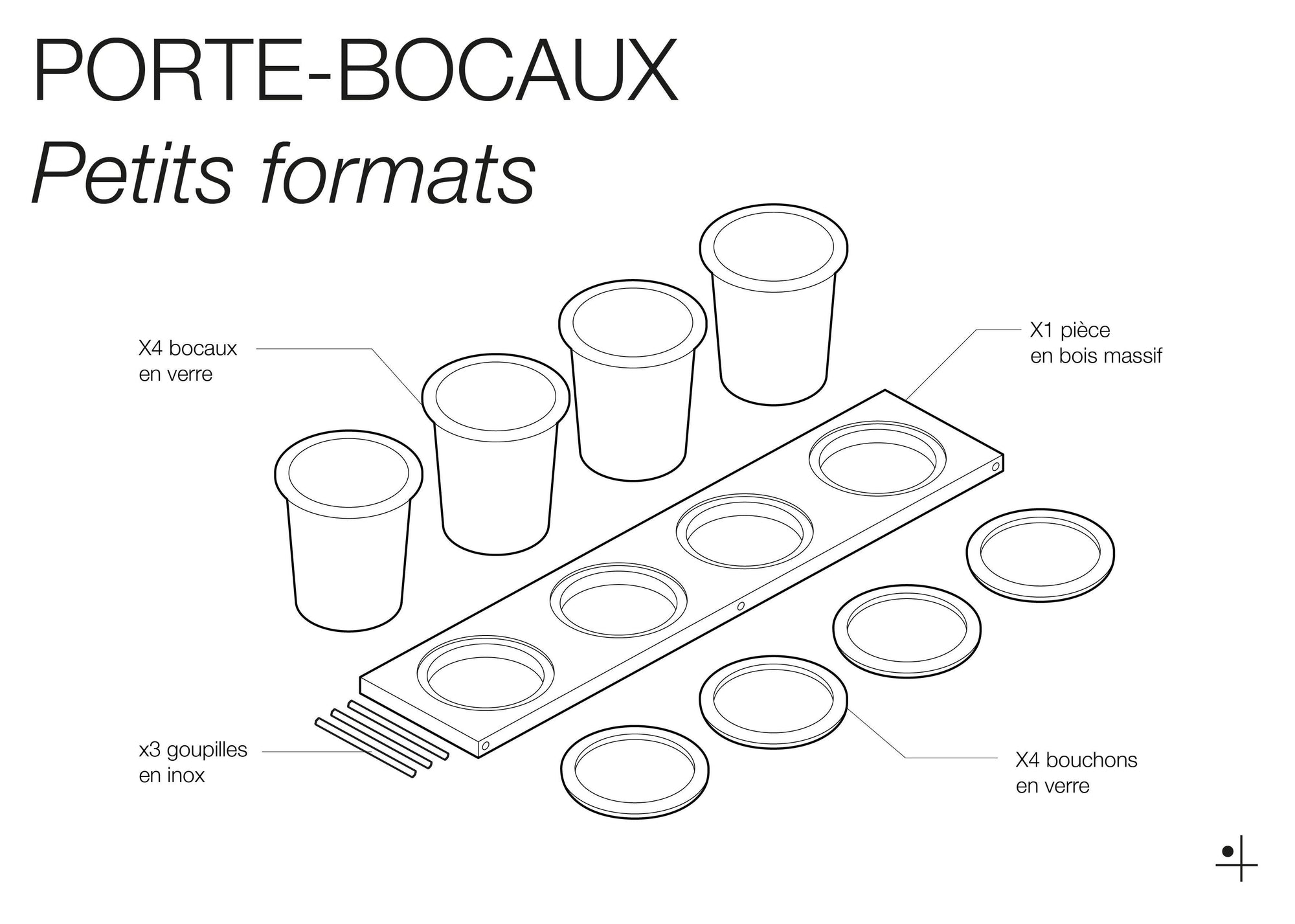 Porte bocaux - étagère pour épices et perles - accessoire pour Pegboard - Quark
