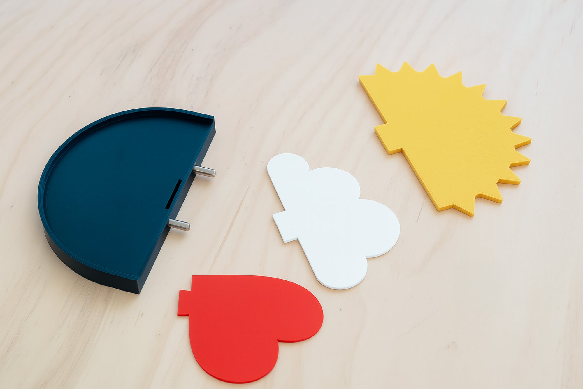 Étagère Nuage, Cœur, Soleil pour Pegboard