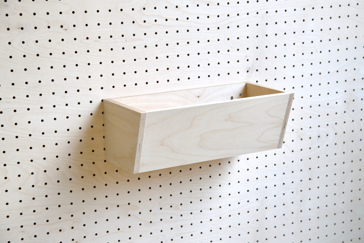 Wooden Pegboard Tray – Wall-Mounted Storage Bin