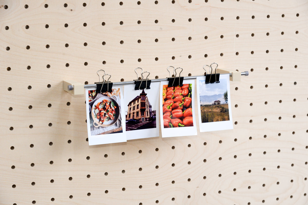 Photo Holder – Metal Rod Poster and Card Display for Pegboard