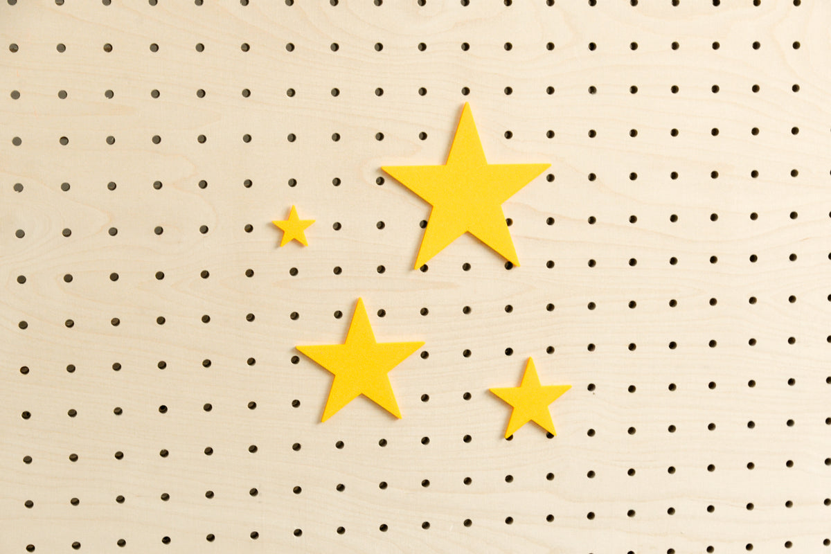 Pictogrammes pour pegboard – cœur, feuille, étoile en impression 3D