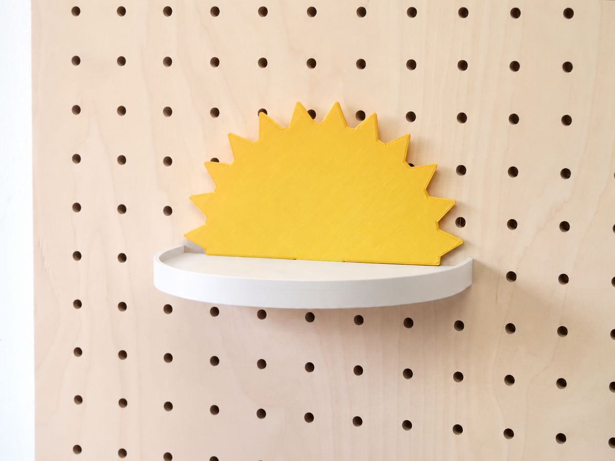 Étagère déco enfant nuage, cœur, soleil pour pegboard – tablette murale