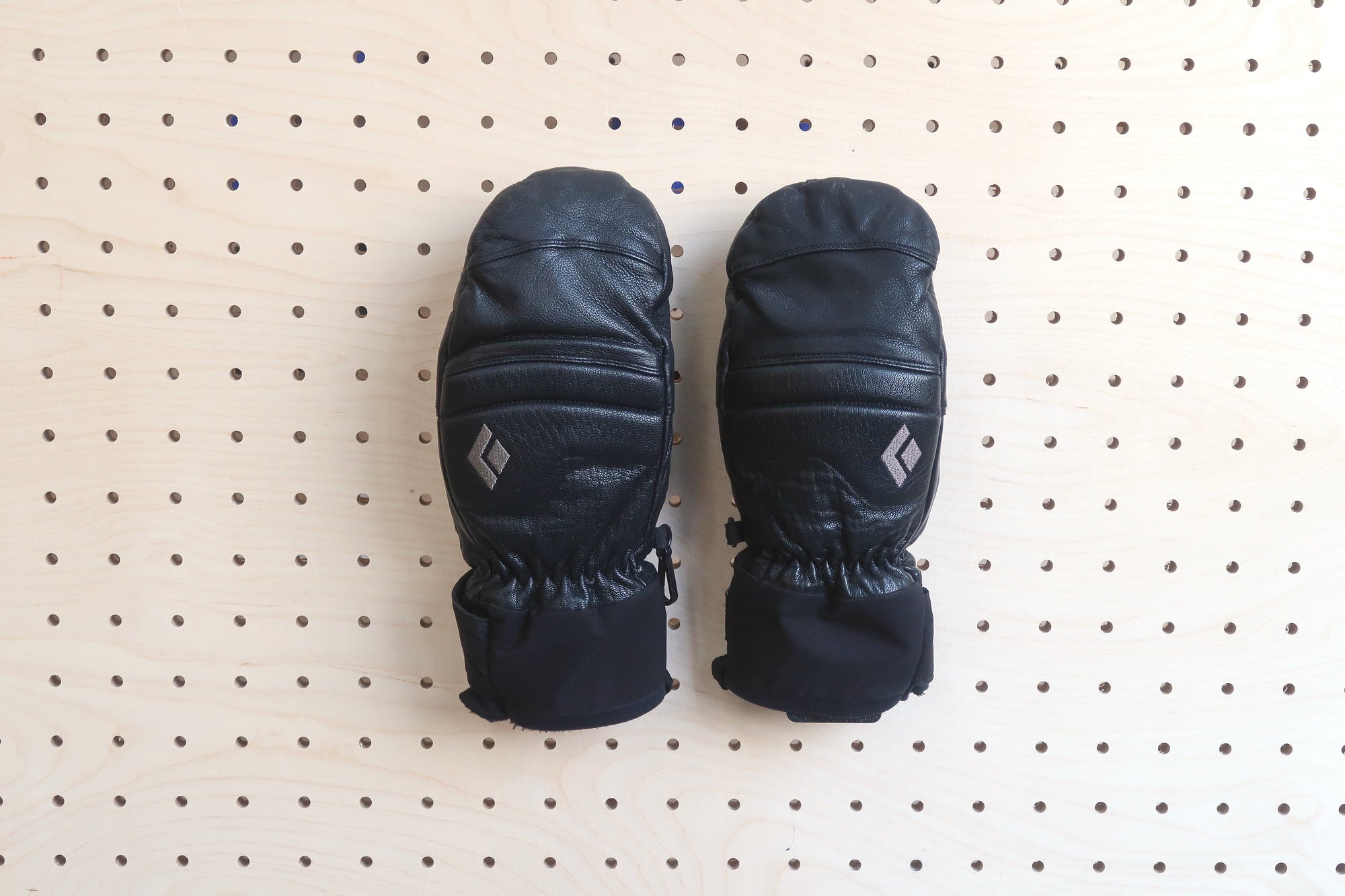 Glove and mitten holder for perforated panels