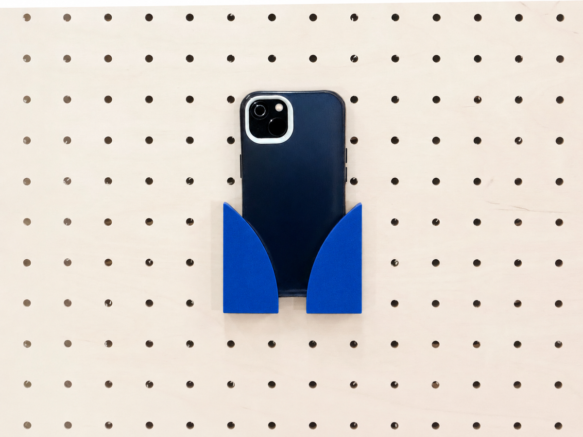 Porte-téléphone mural pour pegboard – Bleu