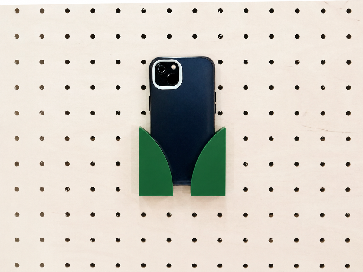 Porte-téléphone mural pour pegboard – Vert foncé