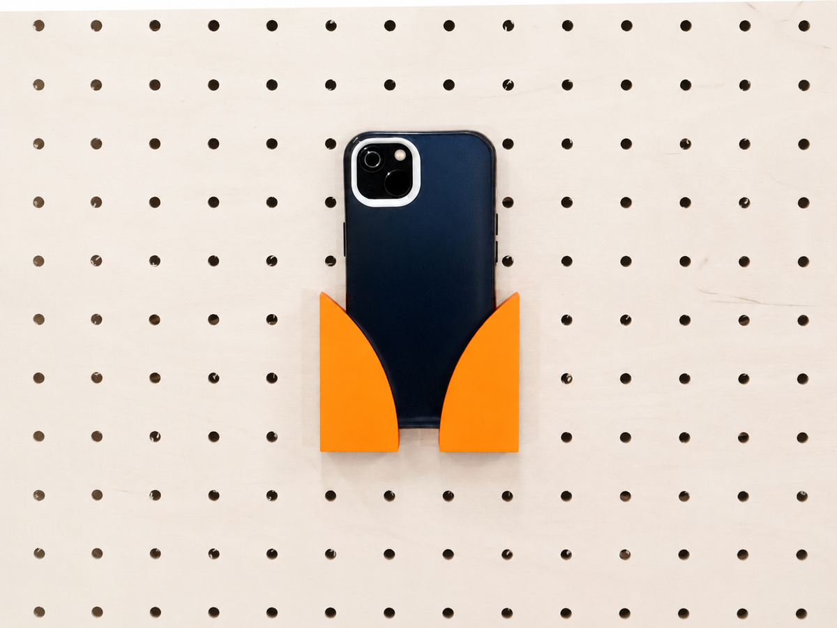 Porte-téléphone mural pour pegboard – Orange