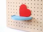 Étagère déco enfant nuage, cœur, soleil pour pegboard – tablette murale