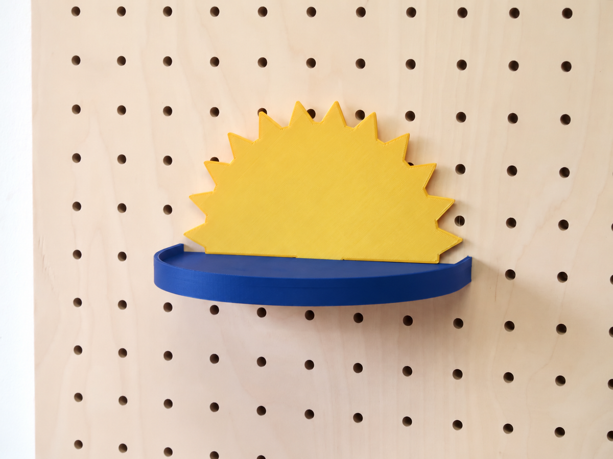 Étagère déco enfant nuage, cœur, soleil pour pegboard – tablette murale