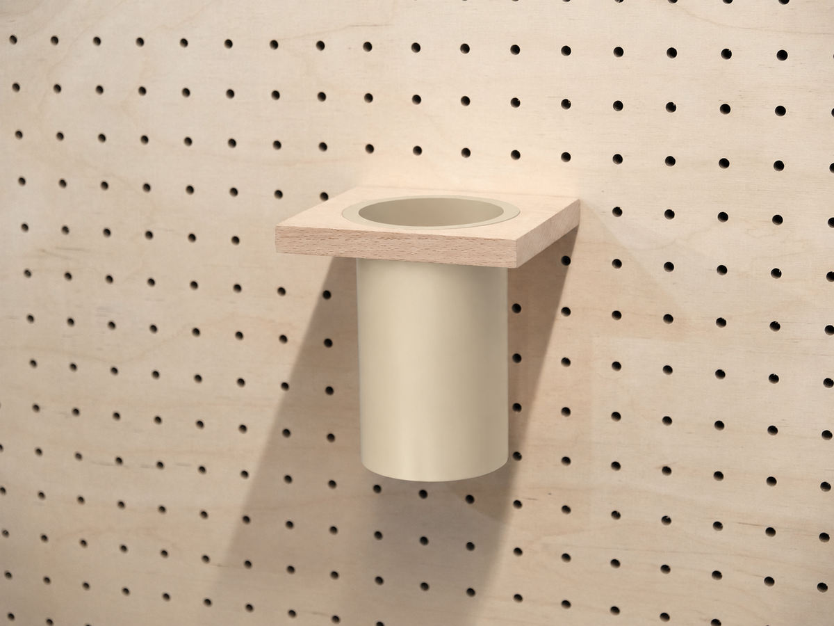 Pot à ustensiles pour pegboard – 14 cm / Beige