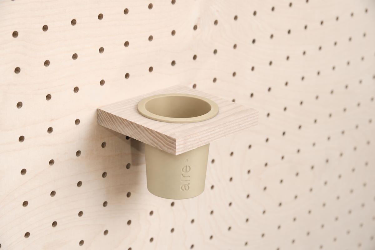 Pot à crayons suspendu pour pegboard – Simple / Beige