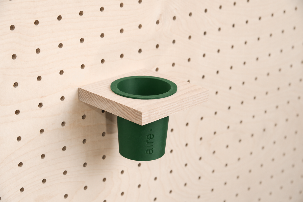Pot à crayons suspendu pour pegboard – Simple / Vert foncé