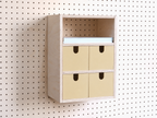 3-Section Storage Box for Pegboard – Wall Desk and A4 Paper Organiser