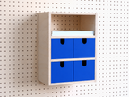 3-Section Storage Box for Pegboard – Wall Desk and A4 Paper Organiser