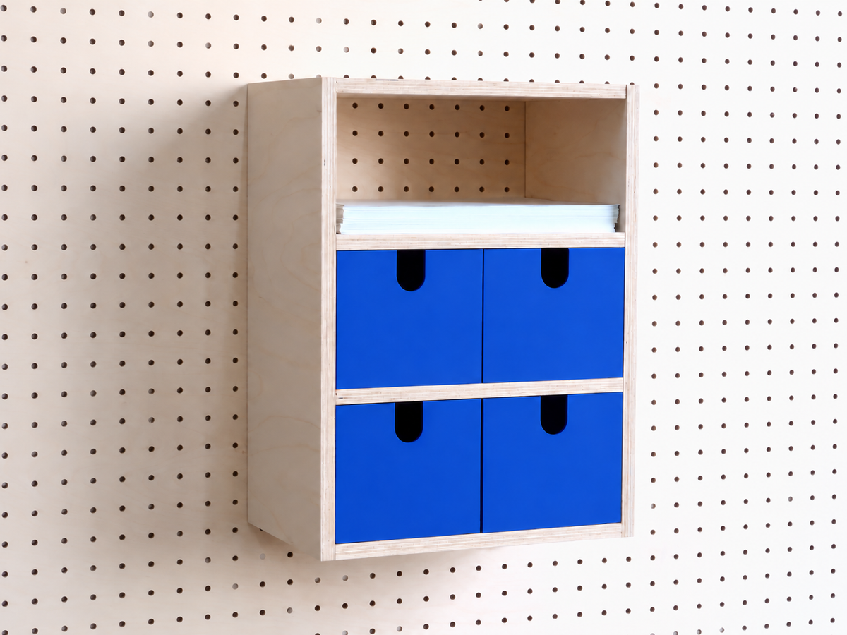 3-Section Storage Box for Pegboard – Wall Desk and A4 Paper Organiser