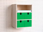 3-Section Storage Box for Pegboard – Wall Desk and A4 Paper Organiser