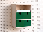 3-Section Storage Box for Pegboard – Wall Desk and A4 Paper Organiser