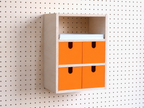 3-Section Storage Box for Pegboard – Wall Desk and A4 Paper Organiser