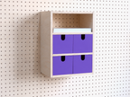 3-Section Storage Box for Pegboard – Wall Desk and A4 Paper Organiser