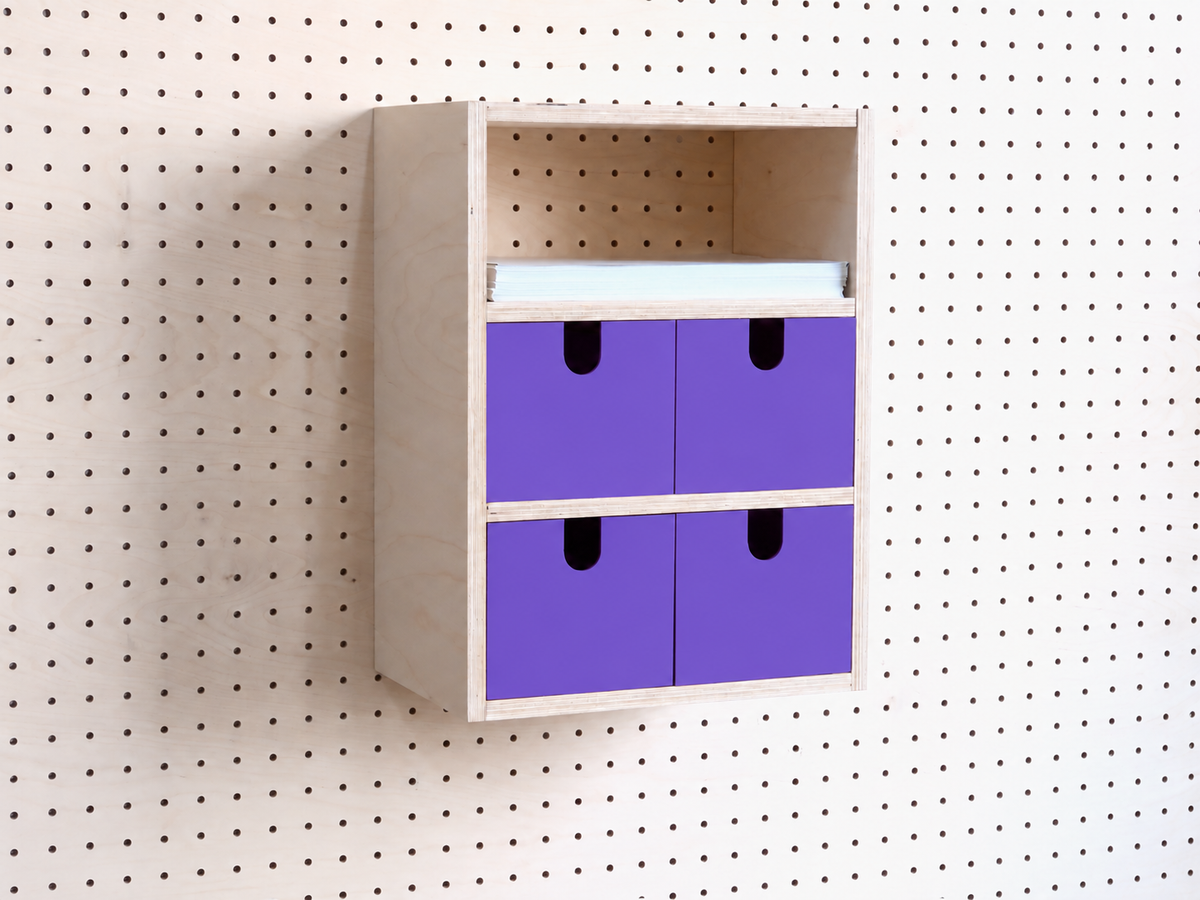 3-Section Storage Box for Pegboard – Wall Desk and A4 Paper Organiser