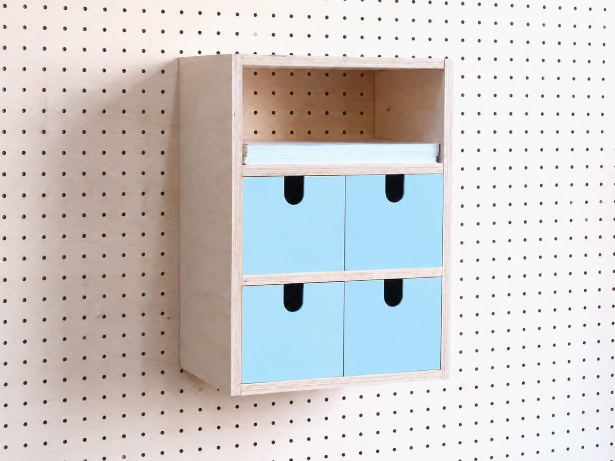 3-Section Storage Box for Pegboard – Wall Desk and A4 Paper Organiser