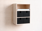 3-Section Storage Box for Pegboard – Wall Desk and A4 Paper Organiser
