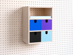 3-Section Storage Box for Pegboard – Wall Desk and A4 Paper Organiser