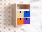 3-Section Storage Box for Pegboard – Wall Desk and A4 Paper Organiser