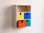 3-Section Storage Box for Pegboard – Wall Desk and A4 Paper Organiser