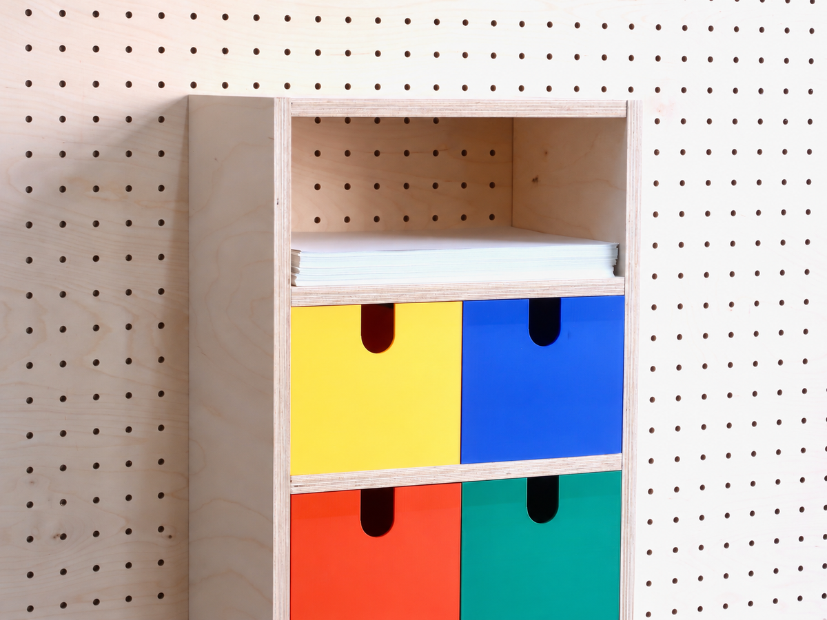 3-Section Storage Box for Pegboard – Wall Desk and A4 Paper Organiser