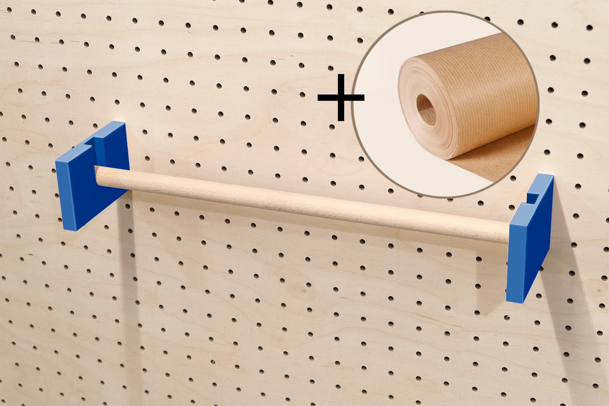 Kraft roller holder for Pegboard