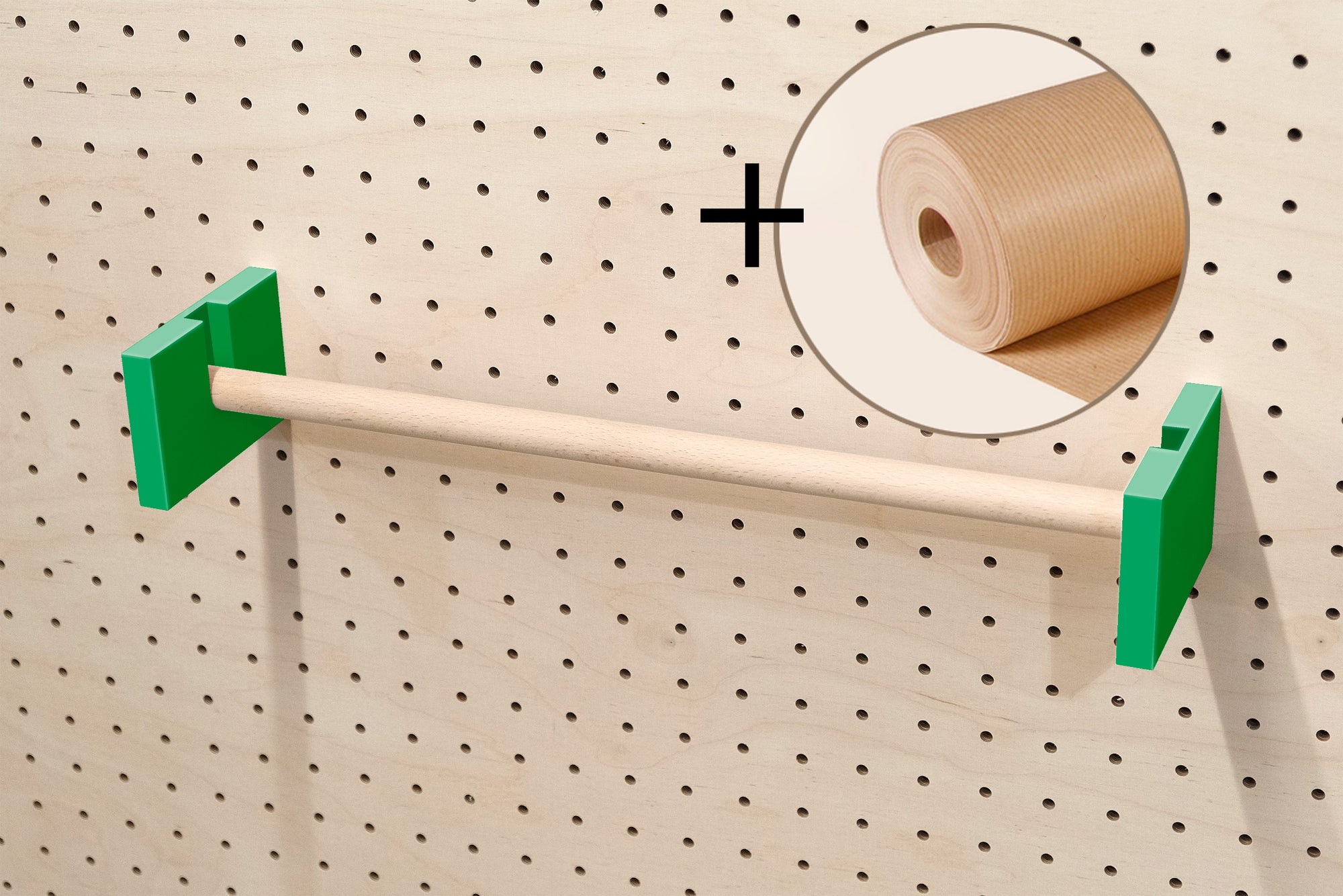 Kraft roller holder for Pegboard