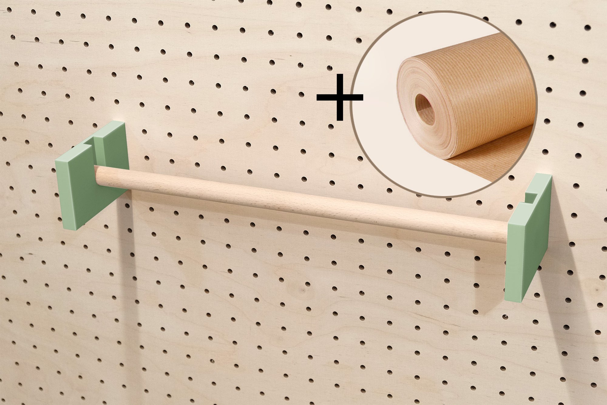 Kraft roller holder for Pegboard