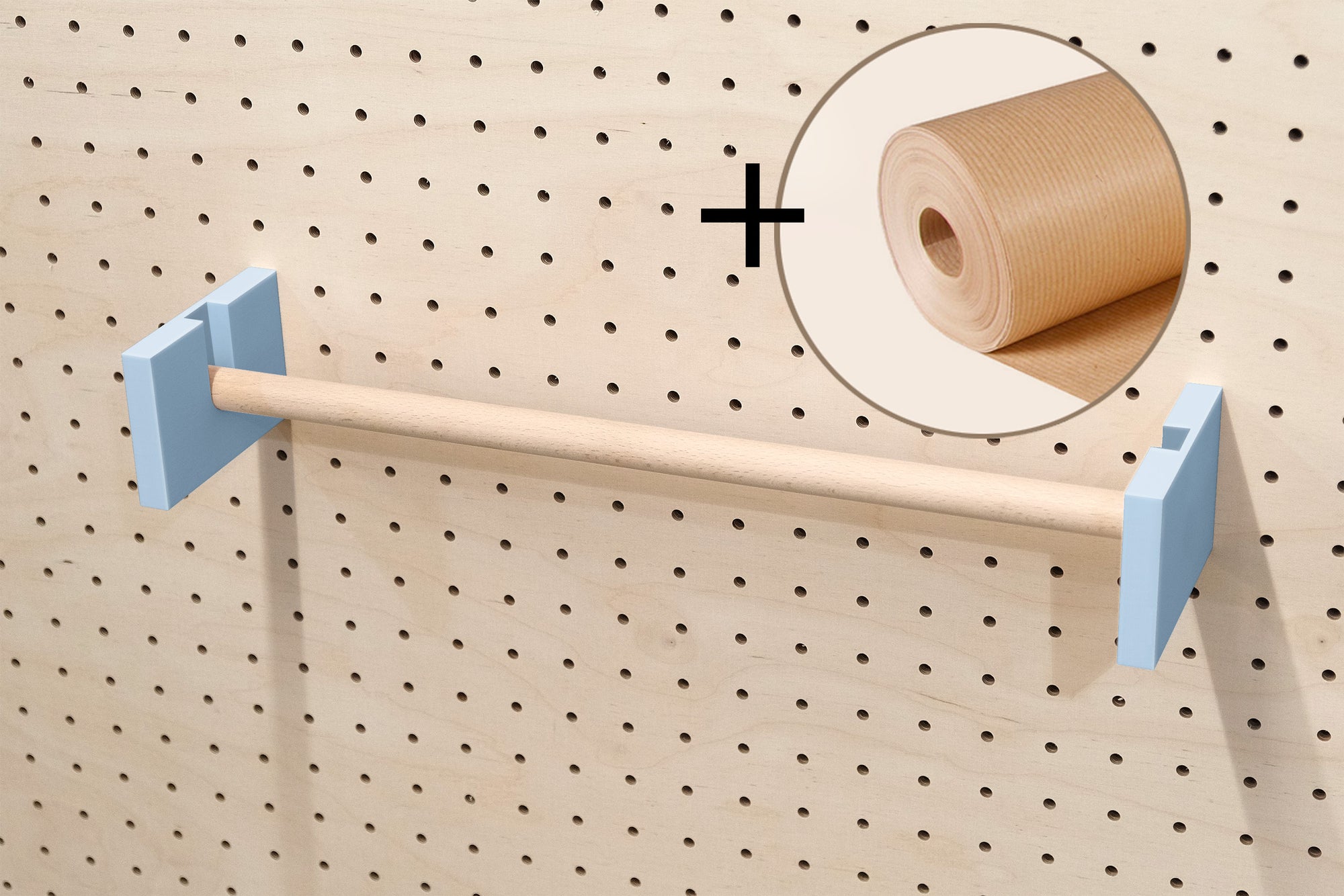 Kraft roller holder for Pegboard