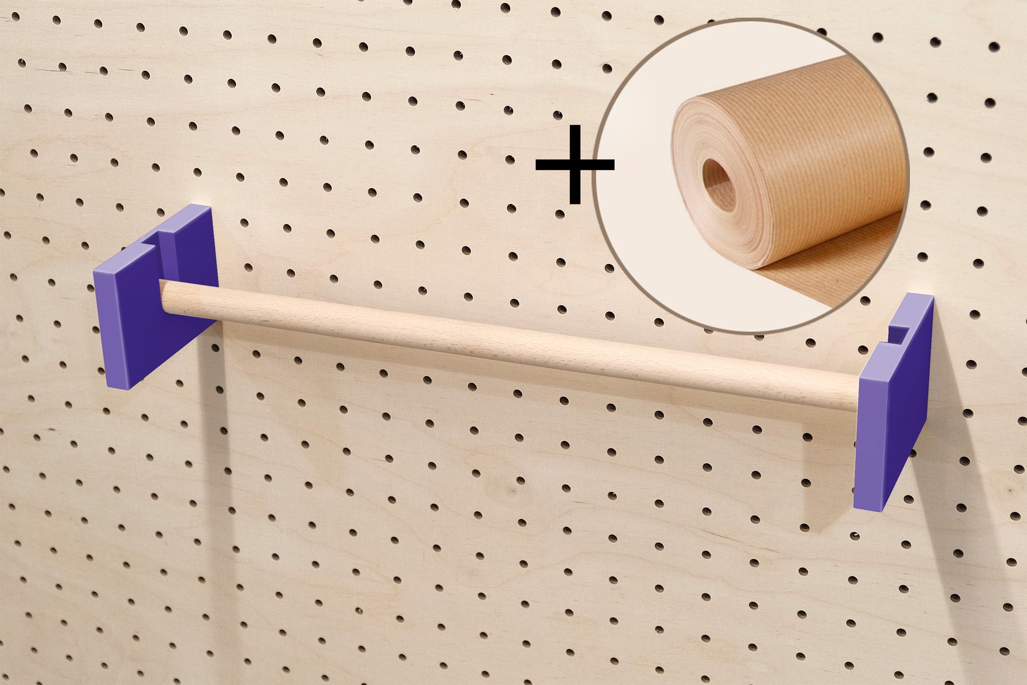 Kraft roller holder for Pegboard
