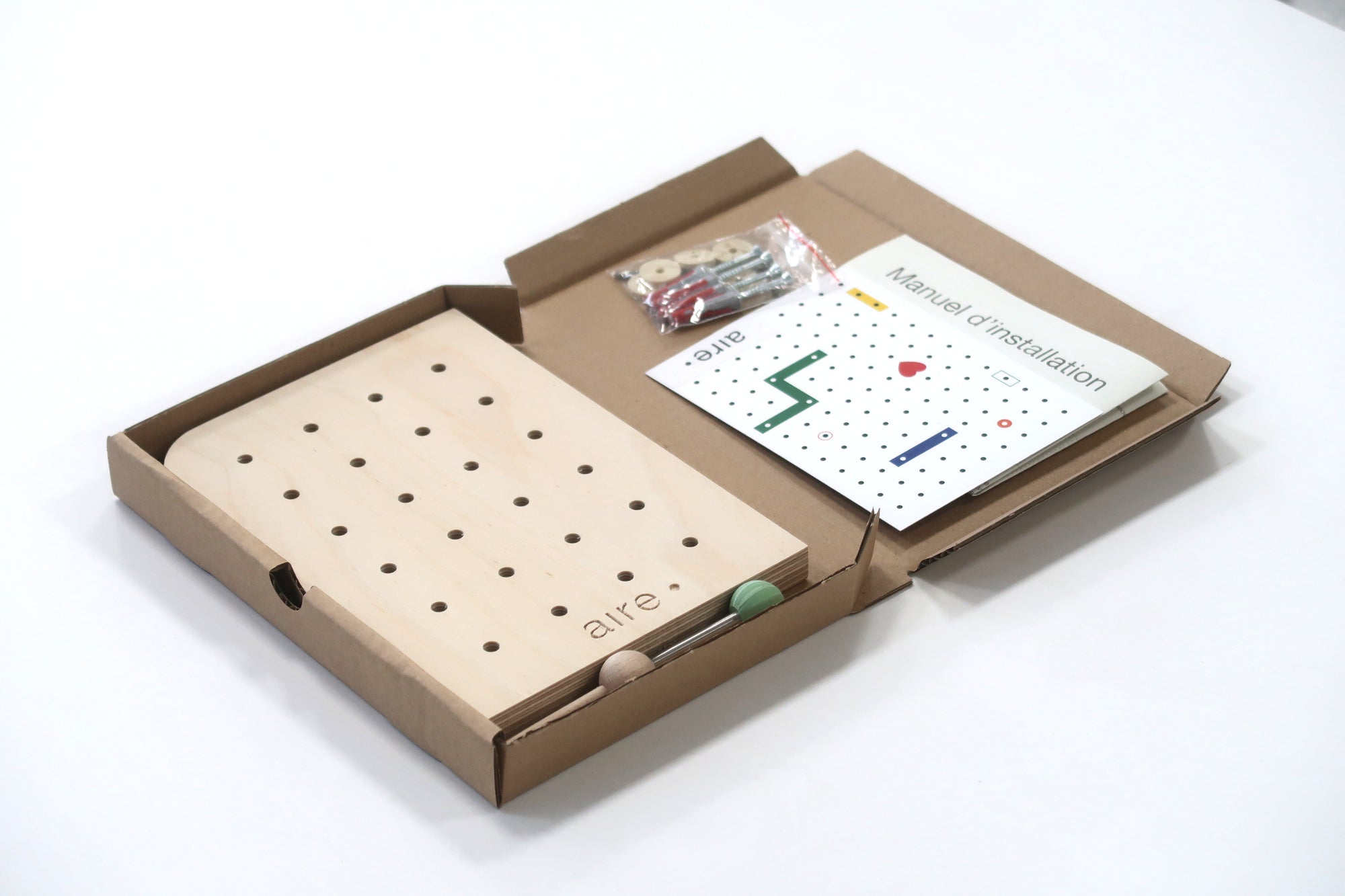 Échantillon pegboard Aire - panneau perforé miniature