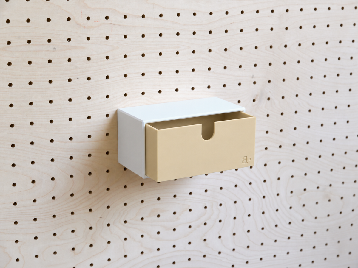 Casier coloré multifonction pour pegboard – 18×9 cm / Beige