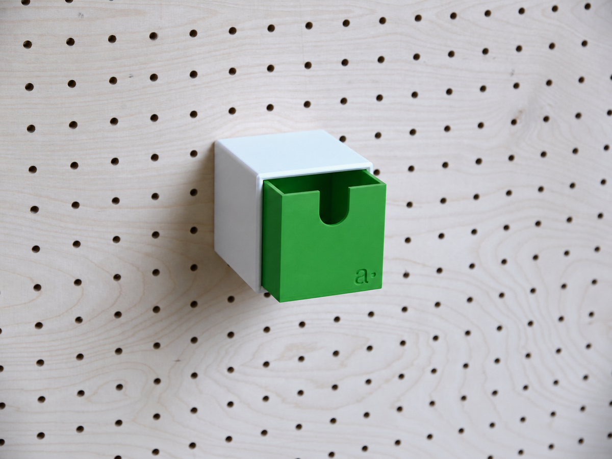 Casier coloré multifonction pour pegboard – 9×9 cm / Vert