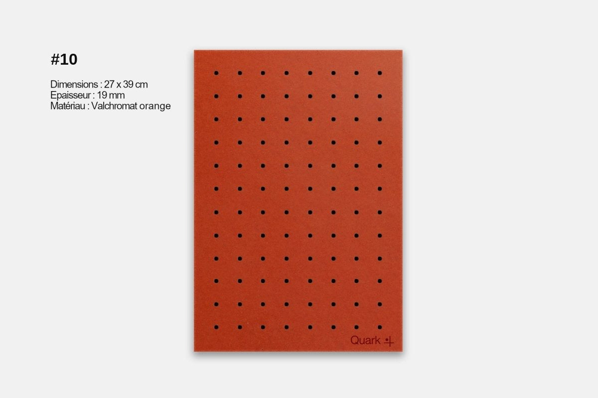 Pegboard Valchromat orange en déstockage, pièce n°10 (27 x 39 cm)