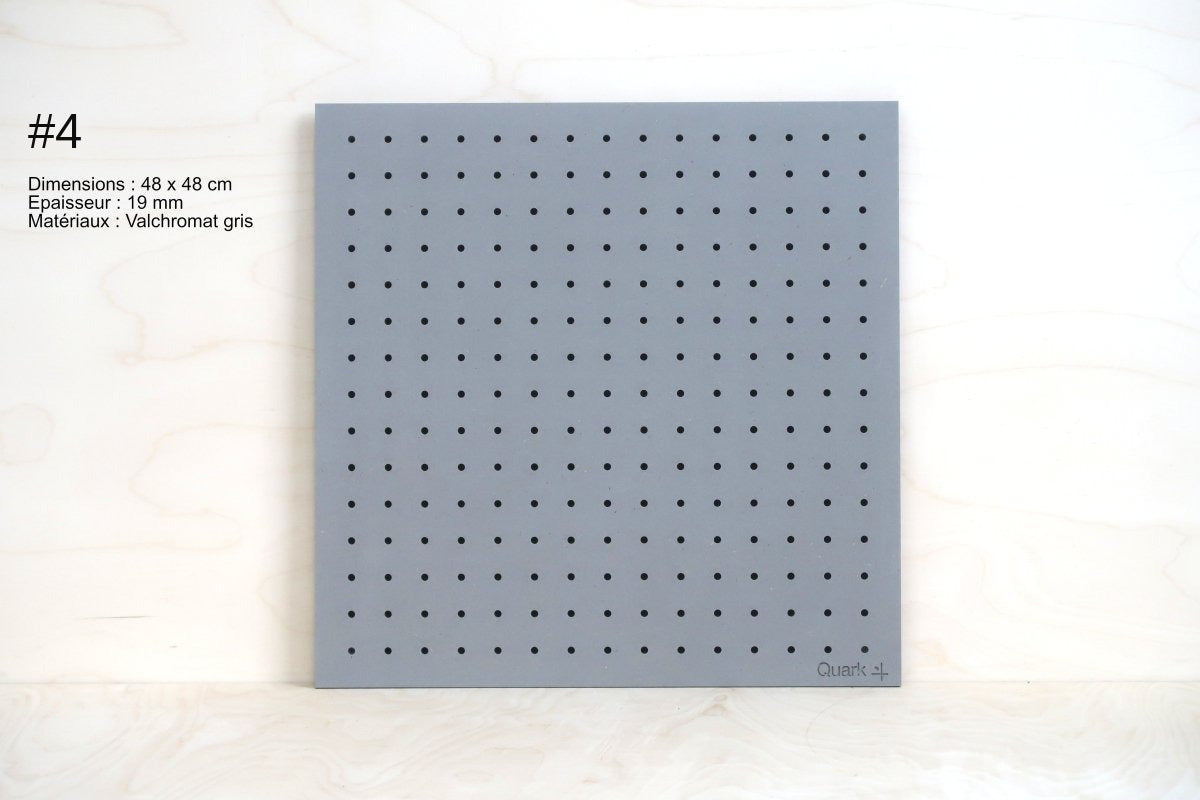 Pegboard Valchromat gris en déstockage, pièce n°4 (48 x 48 cm)