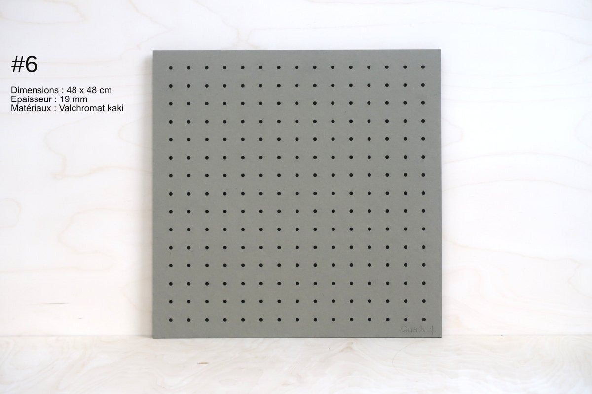 Pegboard Valchromat kaki en déstockage, pièce n°6 (48 x 48 cm)