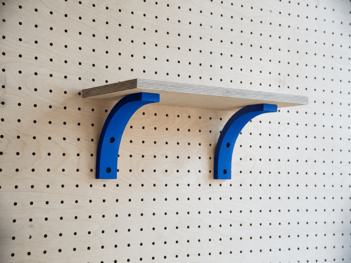 Étagère murale avec équerre pour pegboard – tablette en bois panneau perforé - Aire -  - 15