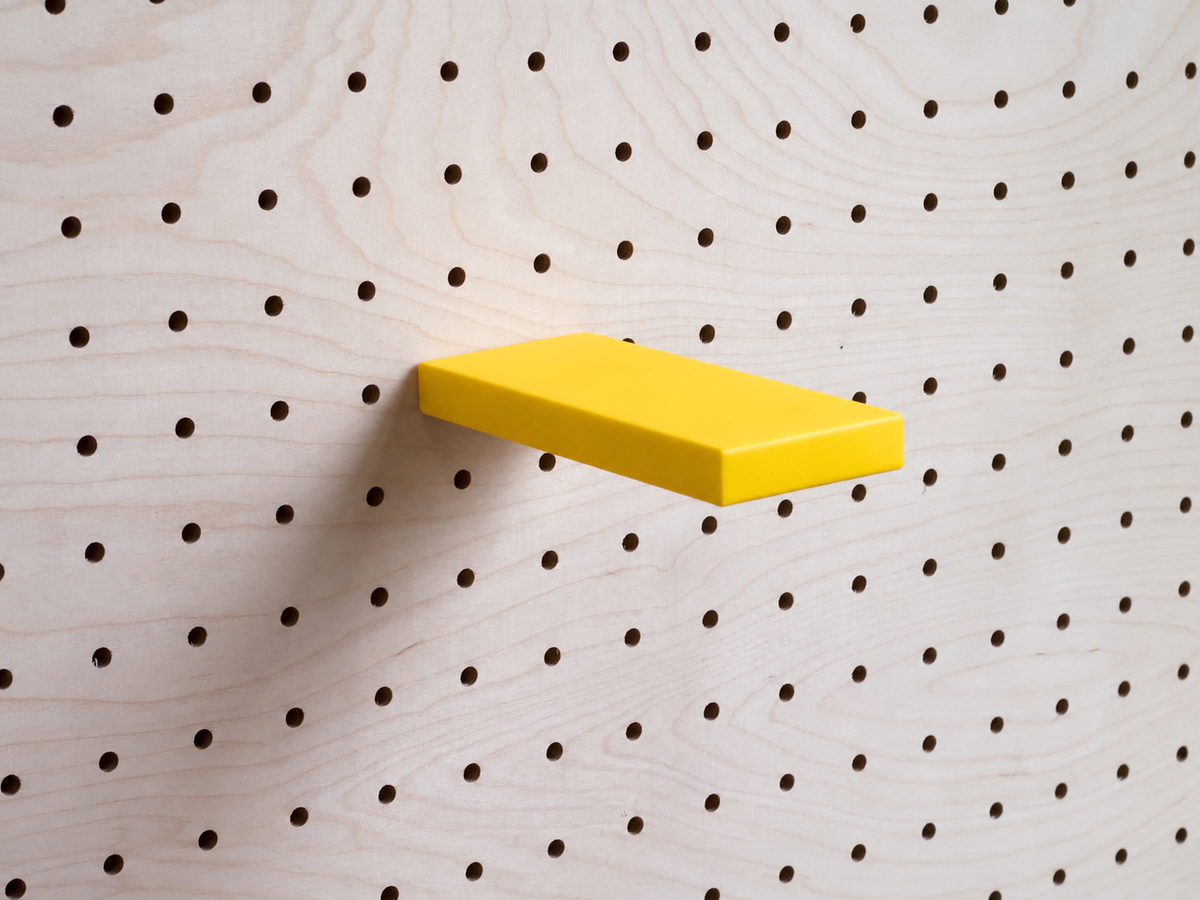 Mini étagère droite pour pegboard – Jaune