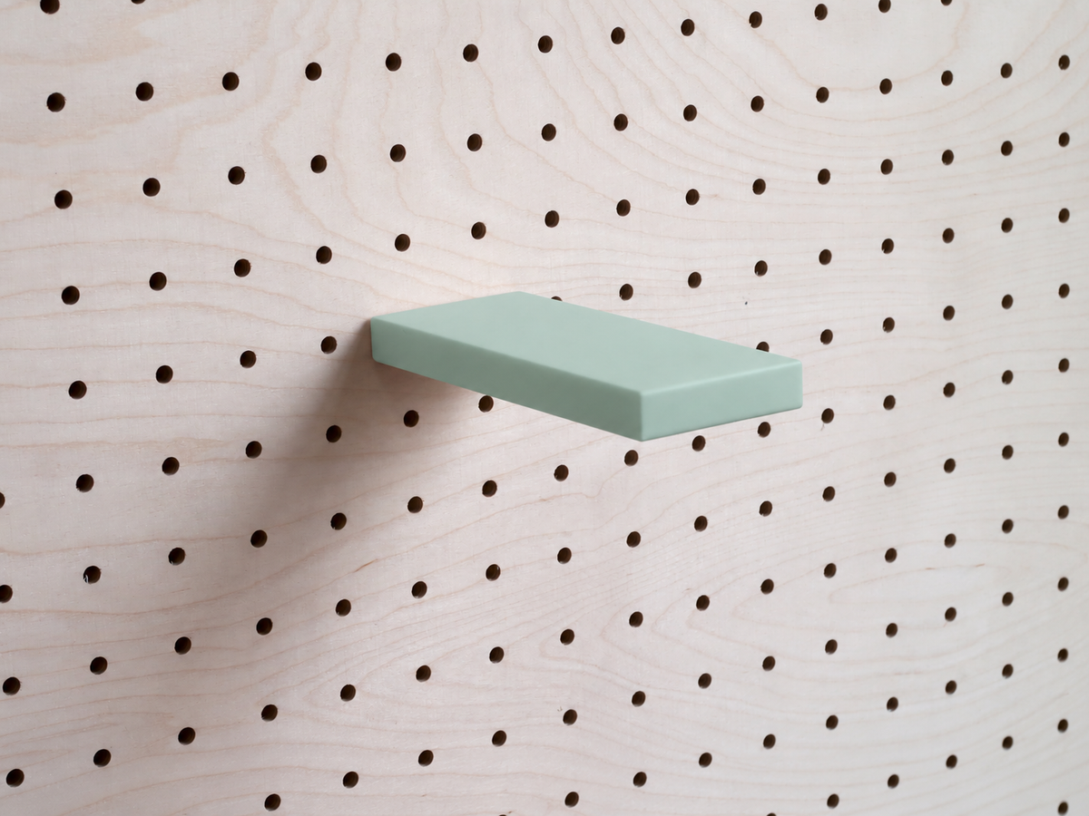Mini étagère droite pour pegboard – Vert sauge
