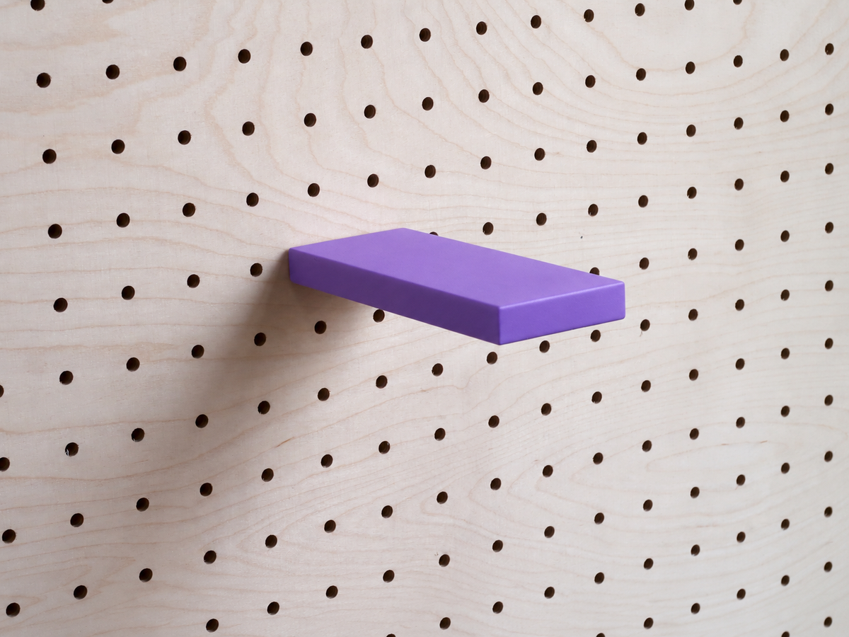 Mini étagère droite pour pegboard – Violet