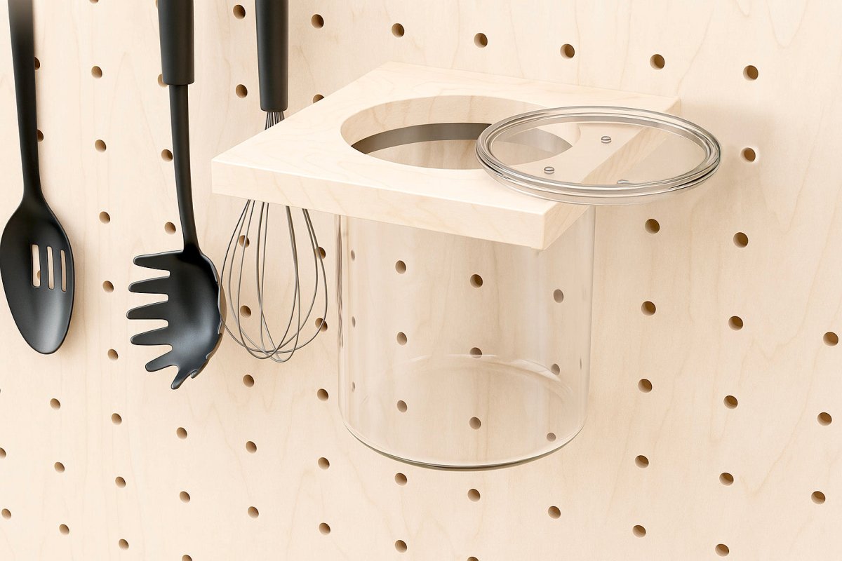 Wandaufbewahrung für die Küche – Küchen-Modul für Pegboard – Aire