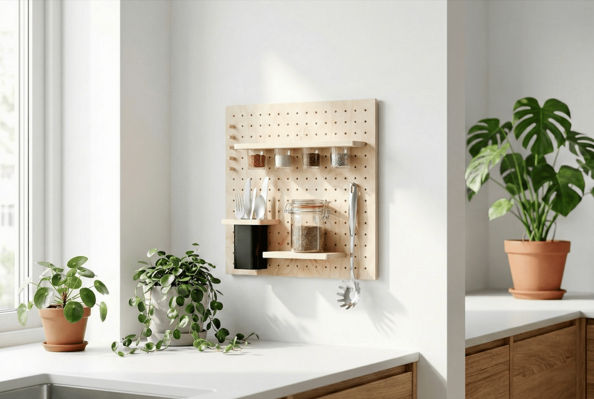 Wandaufbewahrung für die Küche – Küchen-Modul für Pegboard – Aire