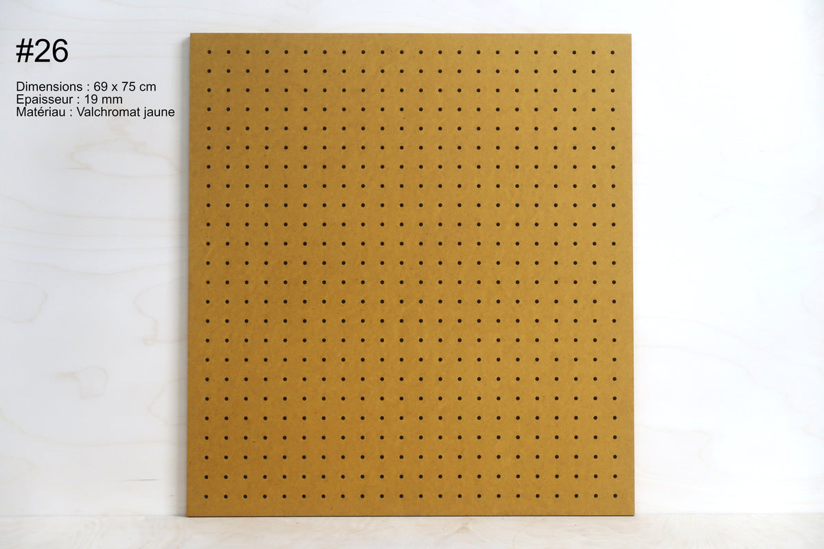 Senfgelbes Valchromat-Pegboard im Ausverkauf, Stück Nr. 26
