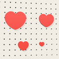 Red heart pegboard pictogram in 4 sizes – 3D render
