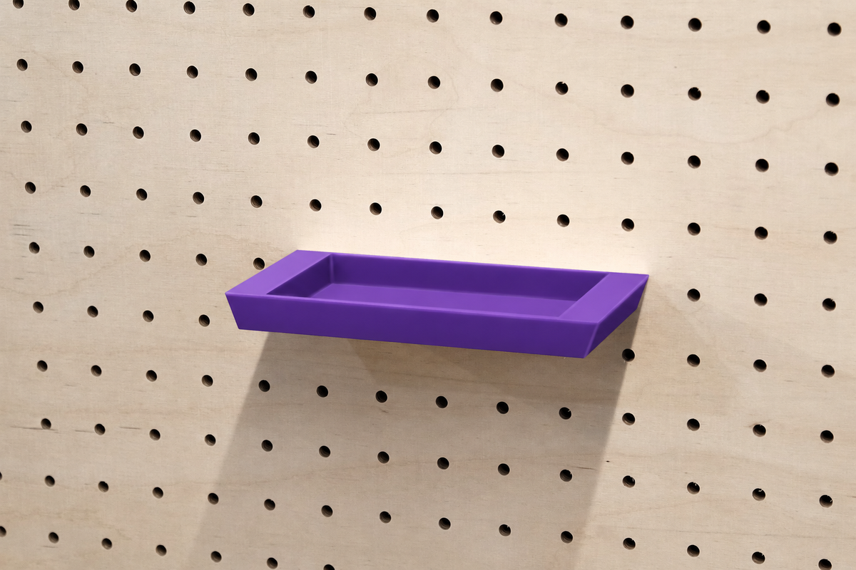 Plateau vide-poche flottant pour pegboard – 13 x 7 cm / Violet